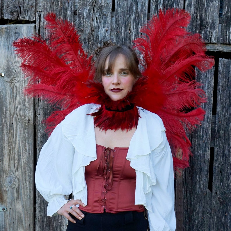 Red Ostrich Feather Wings Angel Fairy Costume Ostrich Feather Wings Unique Premium Fantasy Costume Accessory /& Cosplay Wings ZUCKER\u00ae