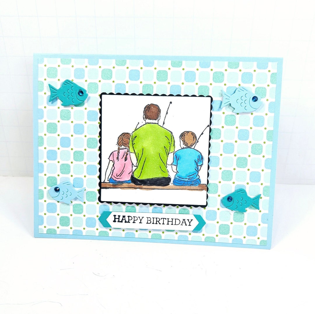 Birthday Card - Masculine Birthday Card - Fishing Theme Birthday Card ...