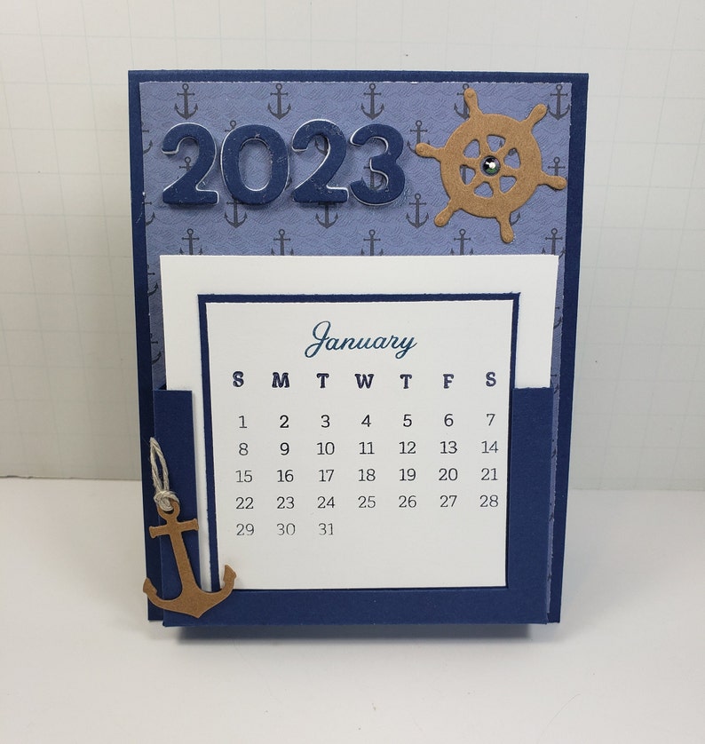 Handmade 2023 Calendar Nautical Calendar Desk Calendar Etsy