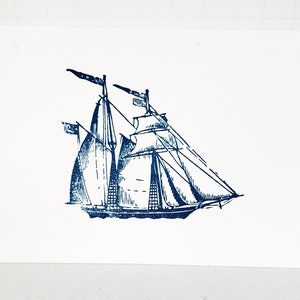 Nautical Style Note Cards - Masculine Style Note Cards - Ship - Coastal Note Cards -Set of 6 Note Cards - Gift For Him - Handmade Note Cards