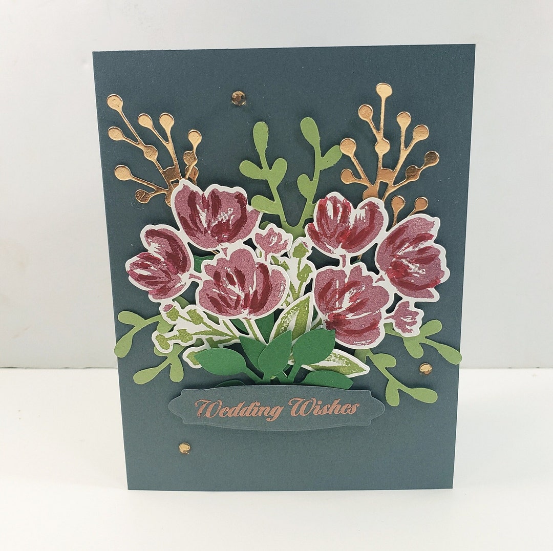 Wedding Card Floral Wedding Card Flowers Leaves flower Bouquet Wedding
