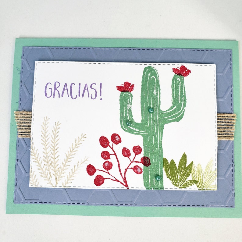 Thank You Card Cactus Thank You Card Gracias Desert Flora