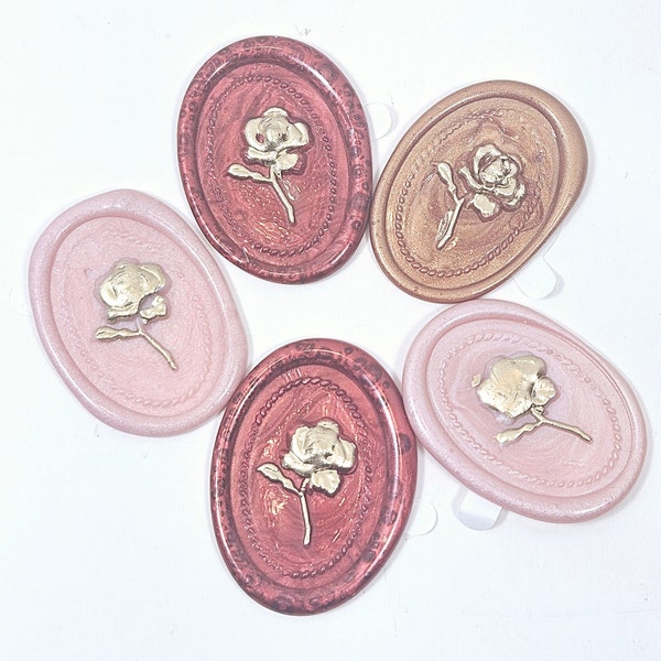 Wax Seals - Wax Seal 3-D Rose Collection - Self Adhesive Wax Seals - Roses -Birthday - Wax Seal Stickers - Oval Wax Seals - Gift Wrapping