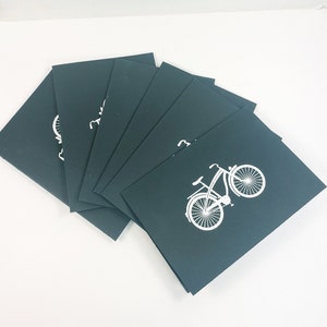 Note Cards - Bicycle Note Cards - Set of 6 Note Cards - Blank Cards - Black and White - Handmade - Bicycle Enthusiasts - Embossed Note Cards
