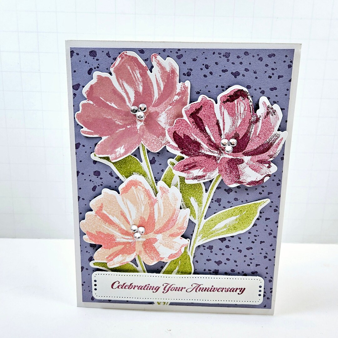 Anniversary Card - Floral Anniversay Card - Flowers - Pink Flowers ...