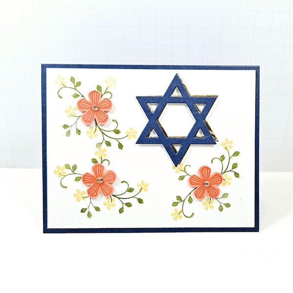 Passover Cards - Happy Passover - Star of David -Set of Six Cards Cards - Chag Pesach Sameach -Floral Passover Cards -Handmade Passover Card