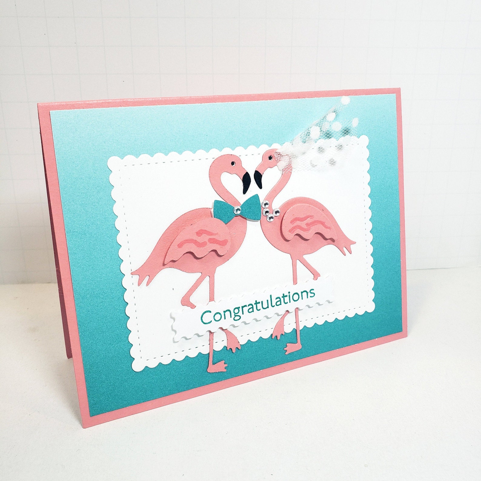 Wedding Card Flamingo Wedding Card Congratulations Mr. & Etsy