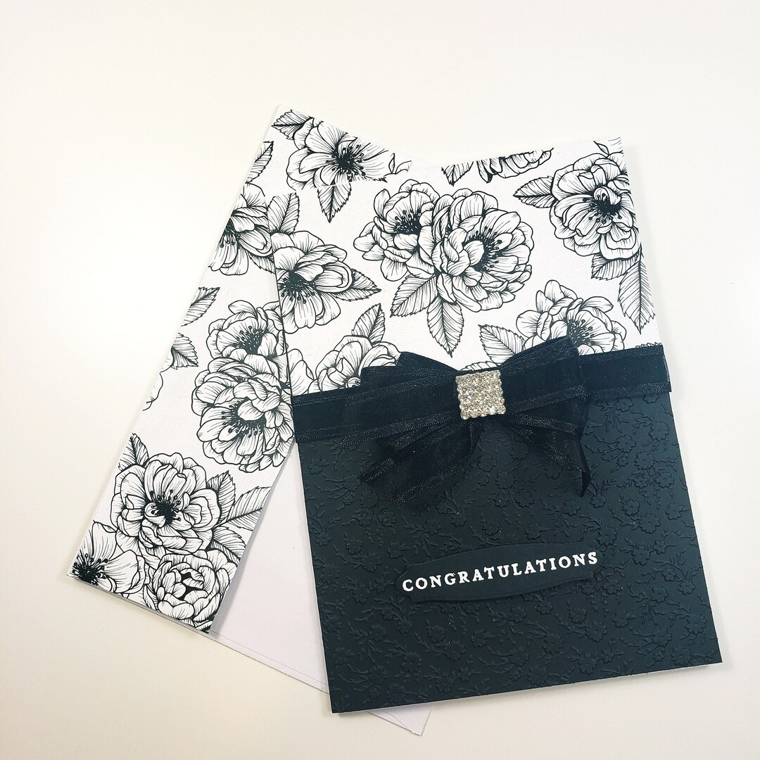 Wedding Card - Black and White Wedding Card - Congratulations - Sending ...