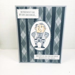 Retirement Card - Happy Retirement - Congratulations - Masculine Card - For Him - Congratulations on Your Retirement - Handmade - Argyle
