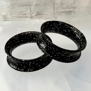 Glitter Black Alien Skinz Soft Silicone Ear Plugs Tunnels Gauges Eyelets Ear Skins Thin 6g 4g 2g 0g 00g 1/2" 9/16" 5/8" PINK ALIEN BABE