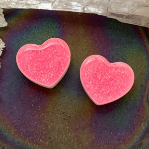 Venus Love Heart Ear Plugs White Pink Pastel Light Baby Glitter Shape Gauges Hearts 2g 0g 00g 1/2&quot; 9/16&quot; 5/8&quot; 3/4&quot; 7/8&quot; 1&quot; 28mm 30mm ALIEN