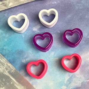 3 Pairs! “Universal Self Love Today” Hearts Gift Set Ear Plugs Gauges Pink Heart Shaped Tunnels Three Pack 4g 2g 0g 00g 1/2” 9/16” 5/8” 3/4”