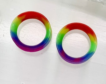 Regenbogen Swirl Alien Skinz Dünn Silikon Soft Ohr Plugs Tunnel Gauges Pride Ohrring LGBT 6g 4g 2g 0g 00g