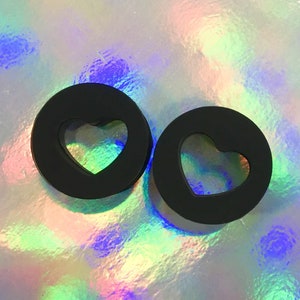 Black Tender Heart Silicone Soft Flexible Ear Plugs Gauges Tunnels Eyelets 6g 4g 2g 0g 00g 1/2 9/16 5/8 11/16 3/4 7/8 1 PINK ALIEN zdjęcie 5