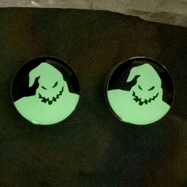 Oogie Boogi Glow in the Dark Ear Plugs Gauges Tunnels Boogie Man Nightmare Halloween 2g 0g 00g 1/2" 9/16" 5/8" 11/16" 3/4" 7/8" 1" 28mm 30mm