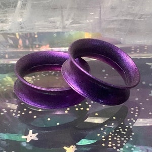 Tapones de silicona con diseño de amatista, color morado oscuro, violeta e índigo, con ojales, 6 g, 4 g, 2 g, 0 g, 00 g, 1/2", 9/16", 5/8", 11/16", 3/4", 7/8", 1"