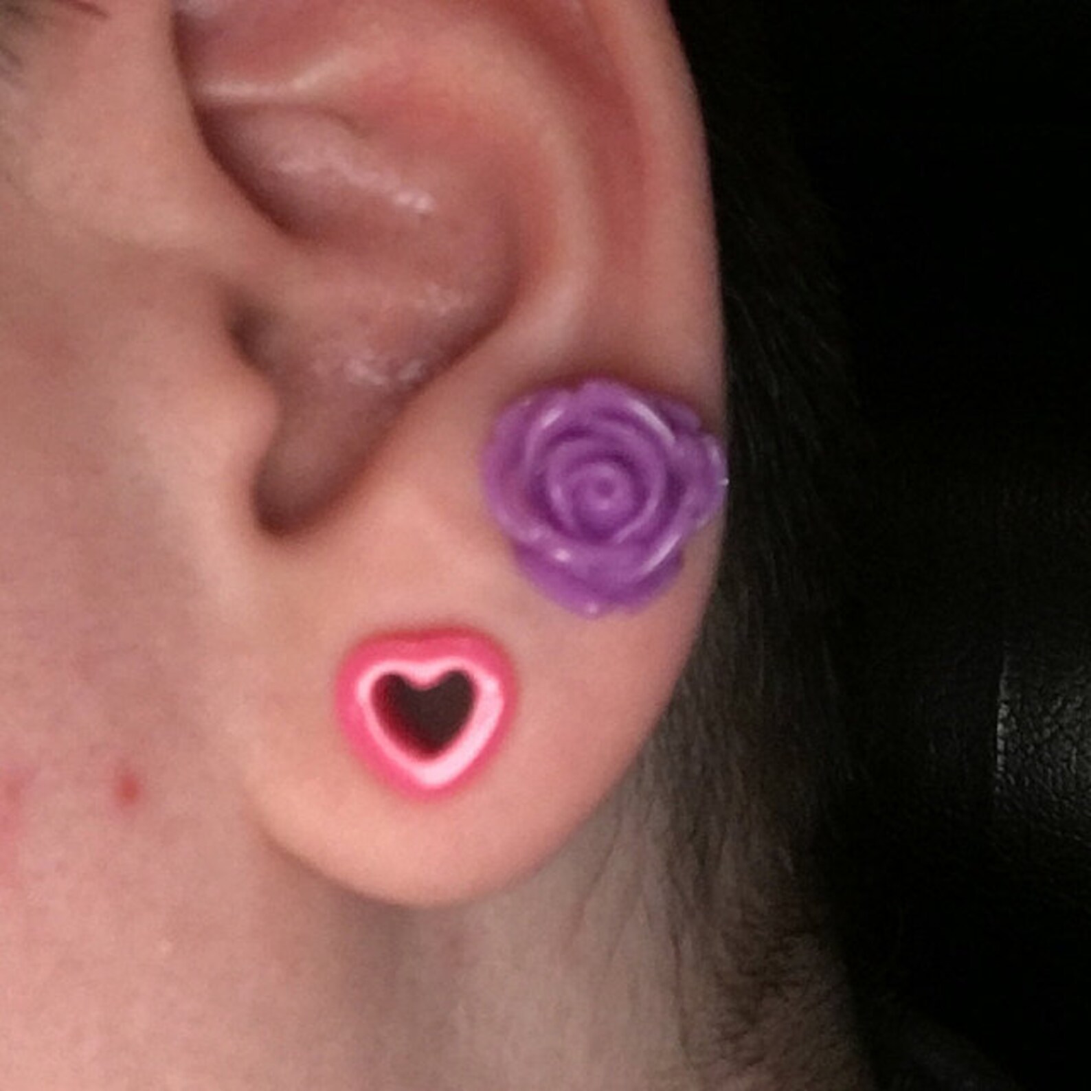 Universal Love Pink Heart Shaped Ear Plugs Gauges Tunnels Etsy