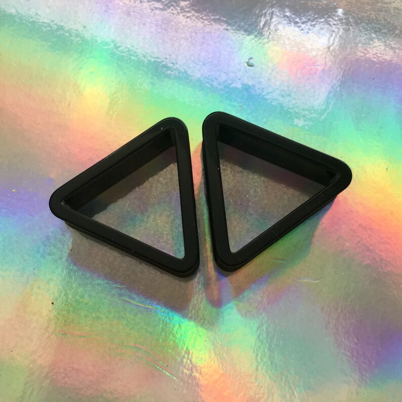 Black Acrylic Triangle Shaped Ear Plugs Tunnels Gauges Pair Etsy