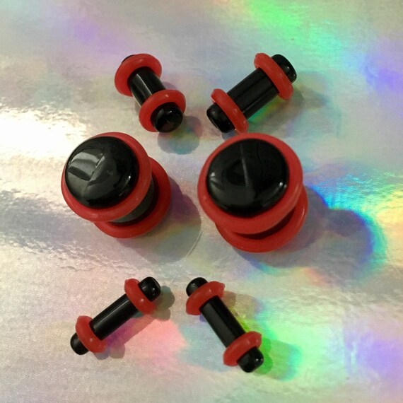 PAIR Alien Single Flare Plugs w/ o-rings Acrylic Earlets Gauges Body Jewelry PAIR Alien Single Flare Plugs w/ o-rings Acrylic Earlets Gauges Body Jewelry