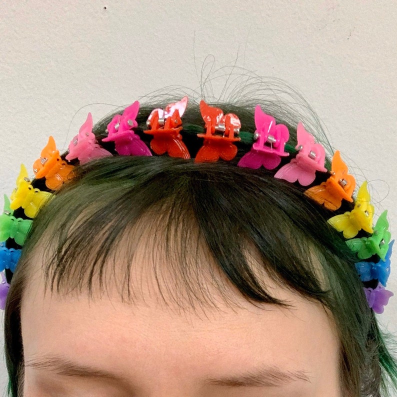 Rainbow Butterfly Hair Clips Set of 6 or 8 90s Hairclips Etsy