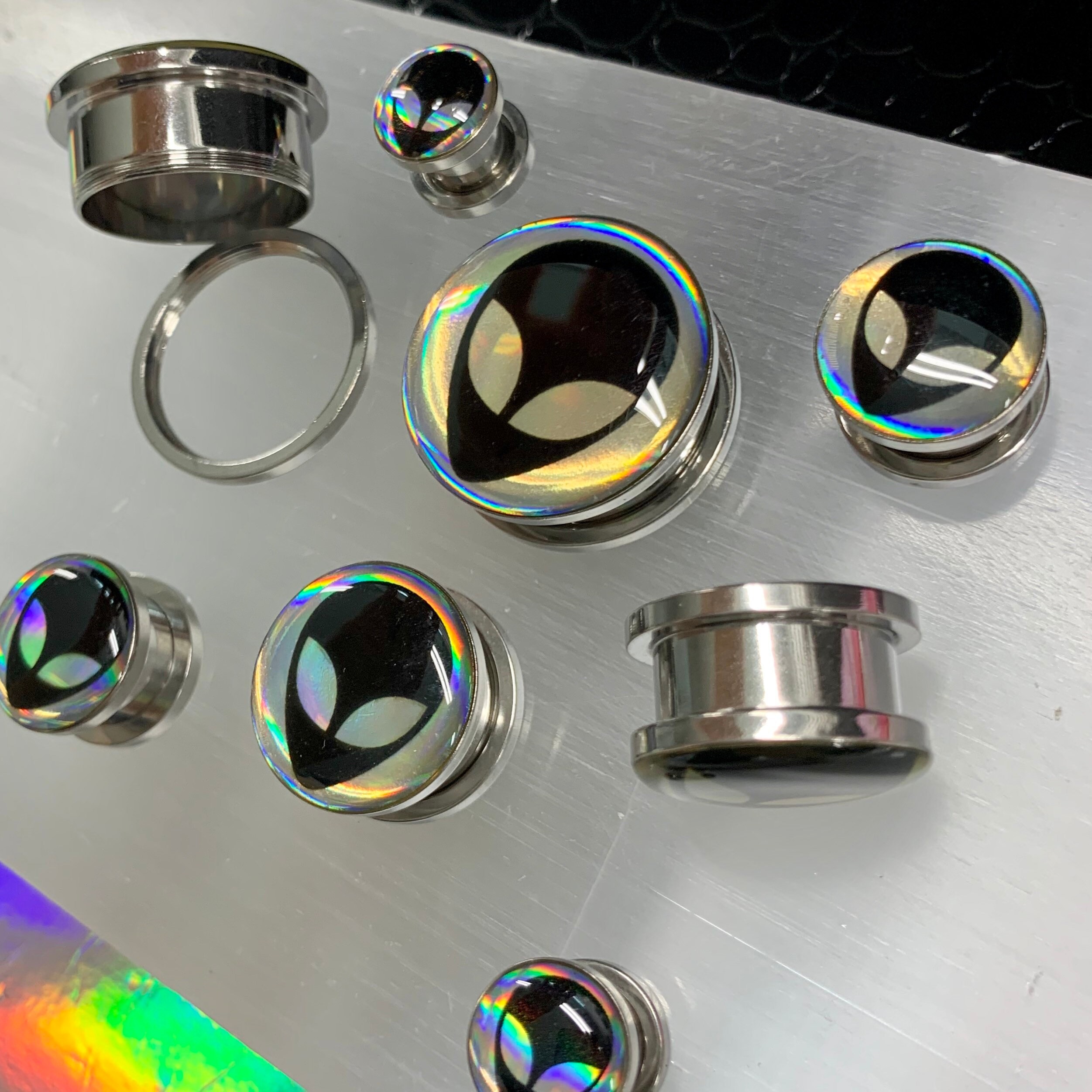 Alien Holo Halloween Ear Plugs Gauges Tunnels Holographic ET Etsy New