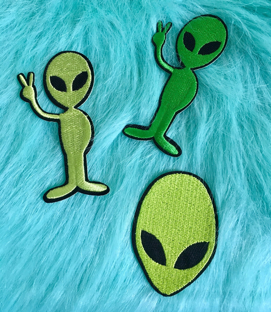 Alien Patch Iron on Embroidered Patch Alien Head Cyberpunk | Etsy