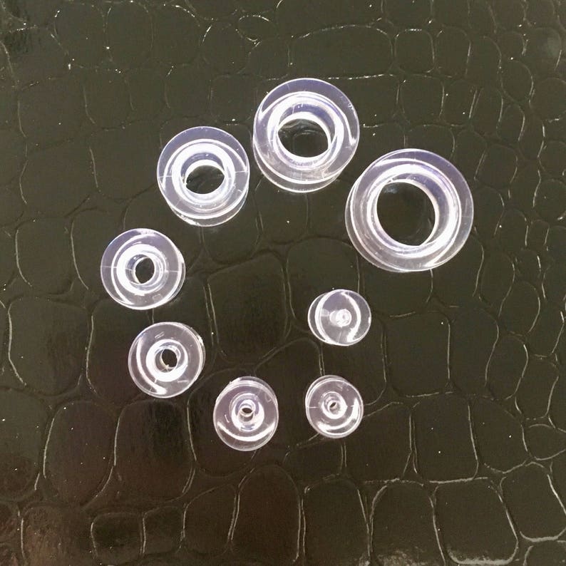 Clear Transparent Acrylic Threaded Earrings Ear Plugs Tunnels Etsy