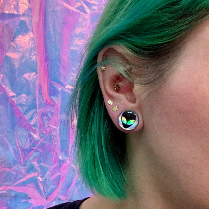 Alien Holo Halloween Ear Plugs Gauges Tunnels Holographic ET Etsy