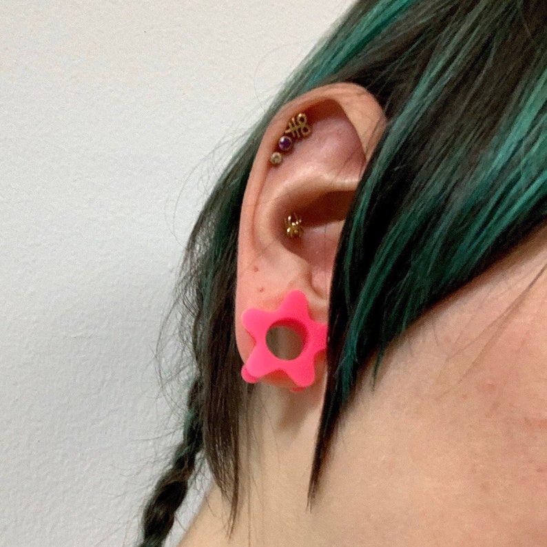 White Witch Starz Halloween Ear Plugs Tunnels Gauges Soft Star Etsy