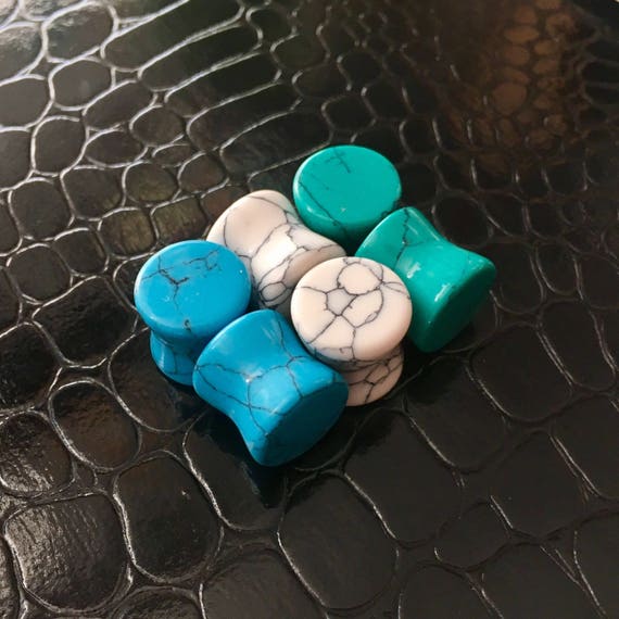 turquoise ear gauges
