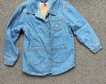 Floral embroidery 5T old navy denim shacket