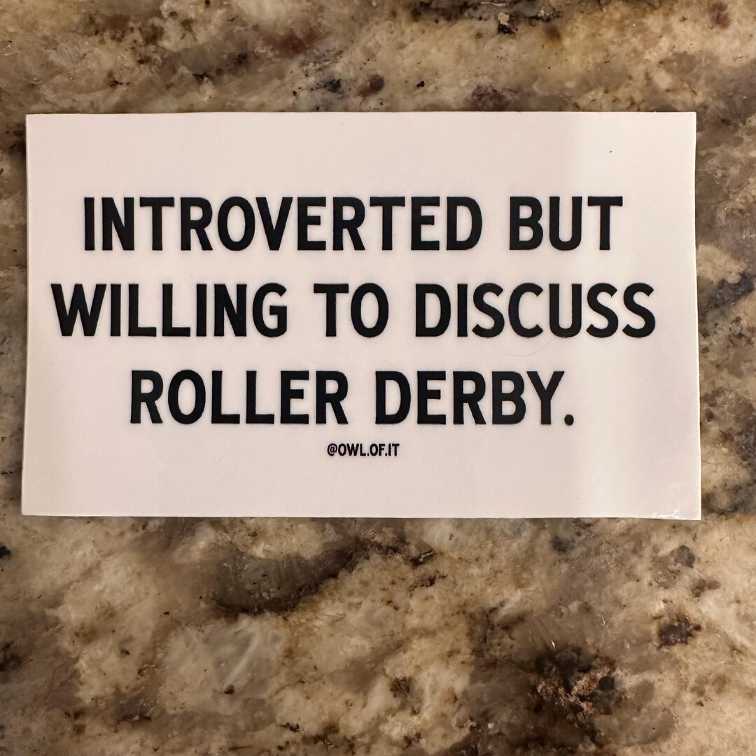 Roller Derby Vinyl Sticker: Introverted but Willing to Discuss - Etsy