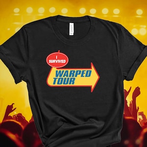 I Survived Warped Tour Unisex T-Shirt, Elder Emo T-Shirt, Pop Punk T-Shirt, Grown Up Emo Kid, Aesthetic Clothing, Goth T-Shirt