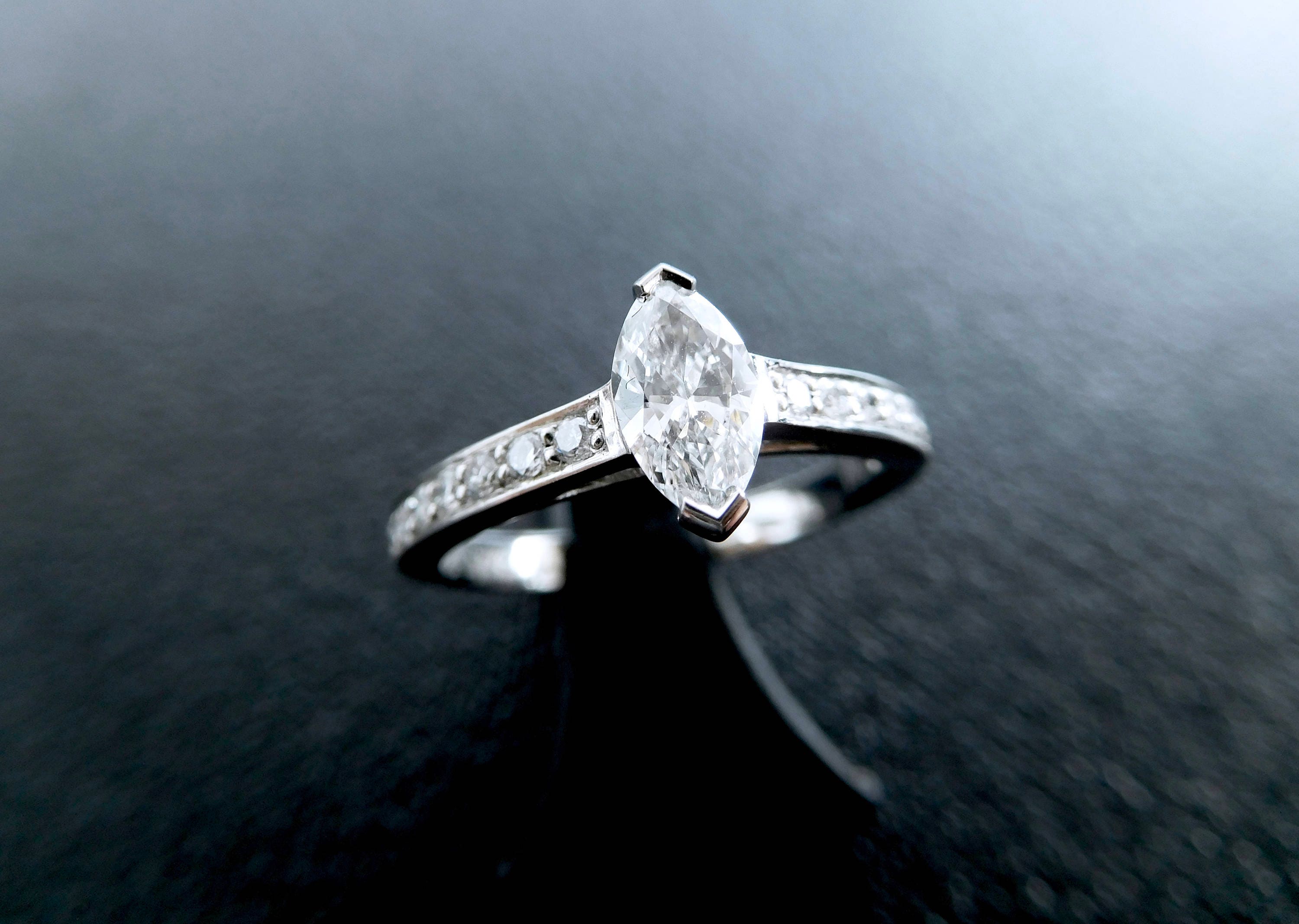 vintage marquise engagement ring gold