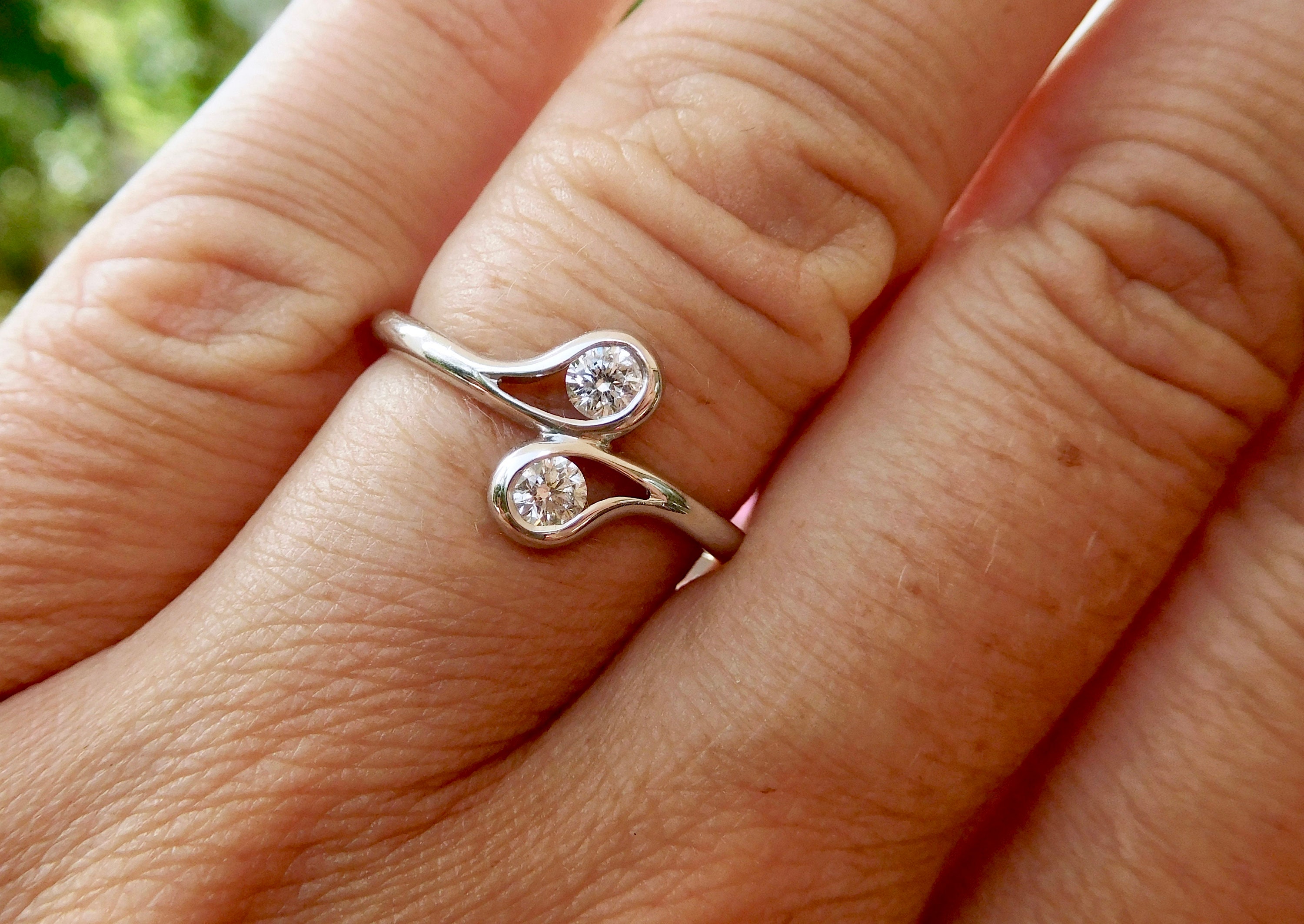 two diamond engagement ring