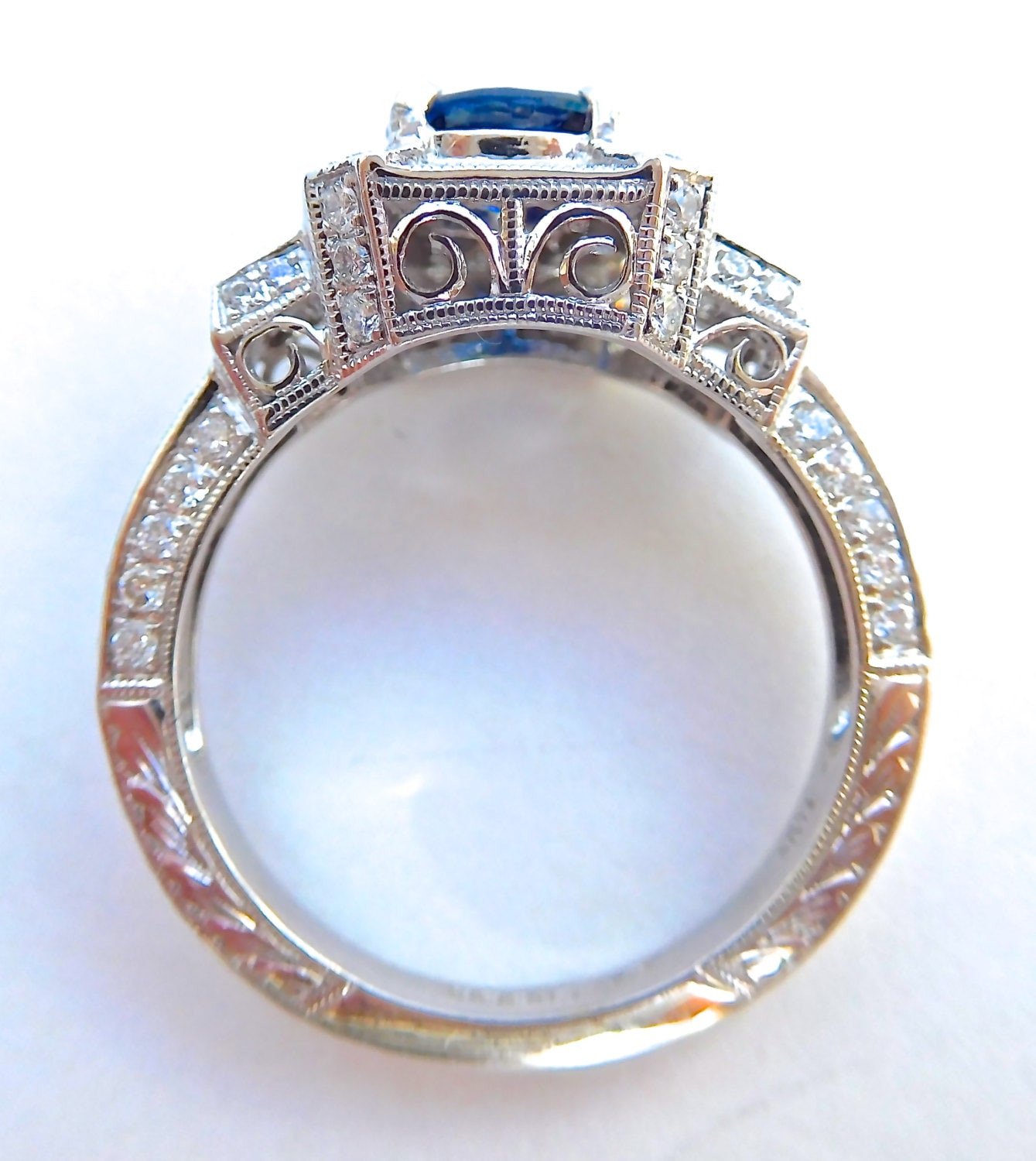 Antique Diamond Sapphire Engagement Ring