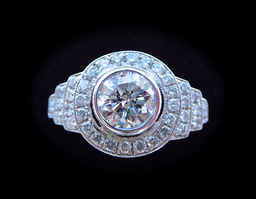 Art Deco Style Diamond Engagement Ring 1920s Antique - Etsy UK