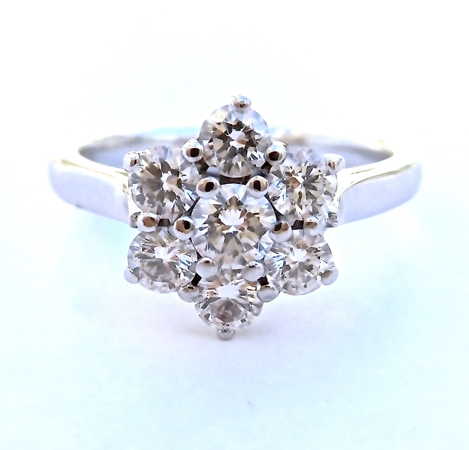 18ct Diamond Flower Cluster daisy cluster engagement ring Etsy