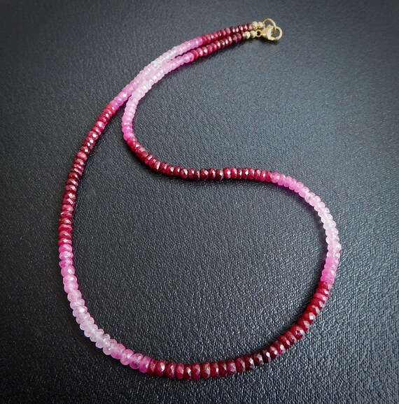 rough cut ruby necklace