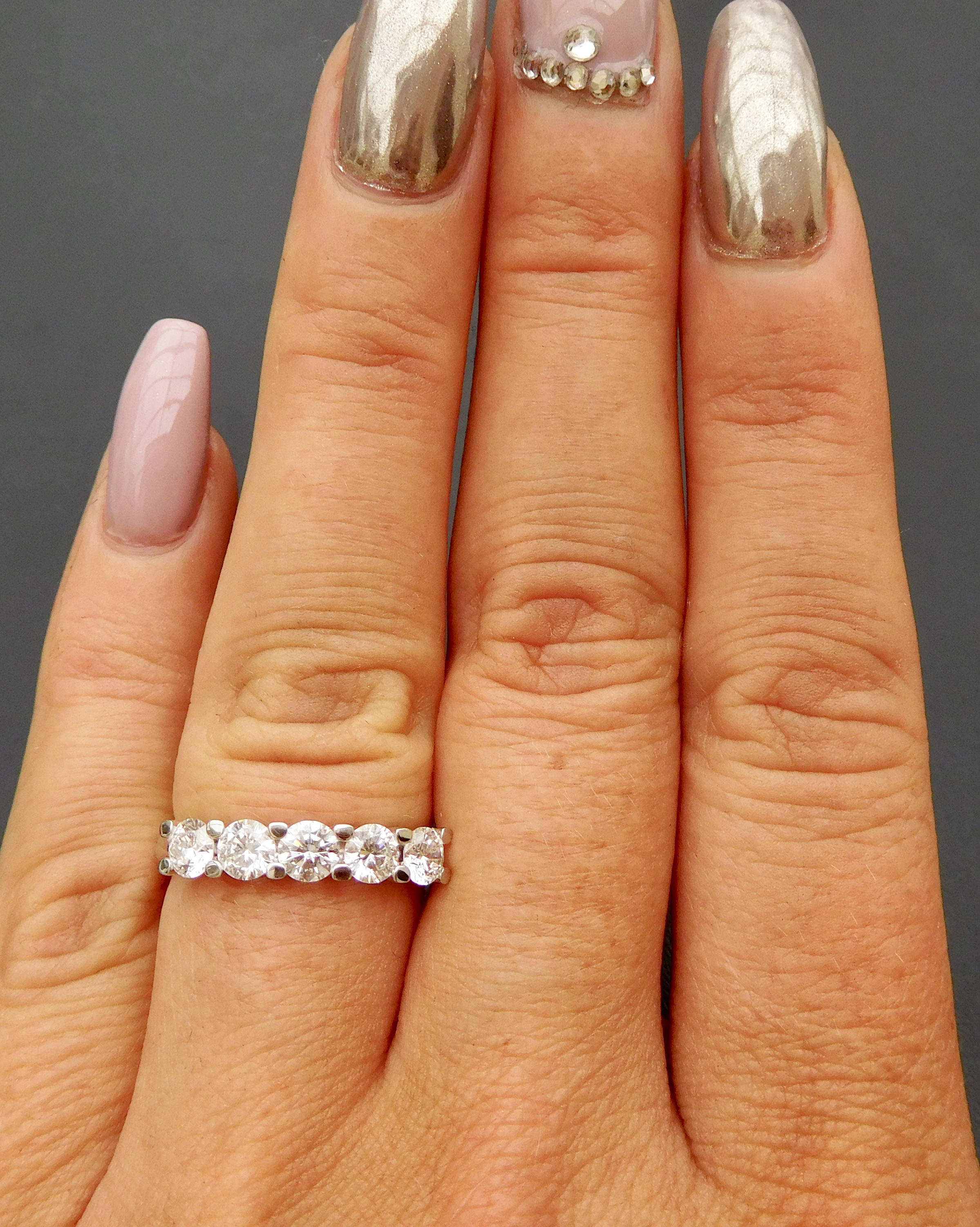 18ct & diamond five stone ring diamond eternity ring large Etsy