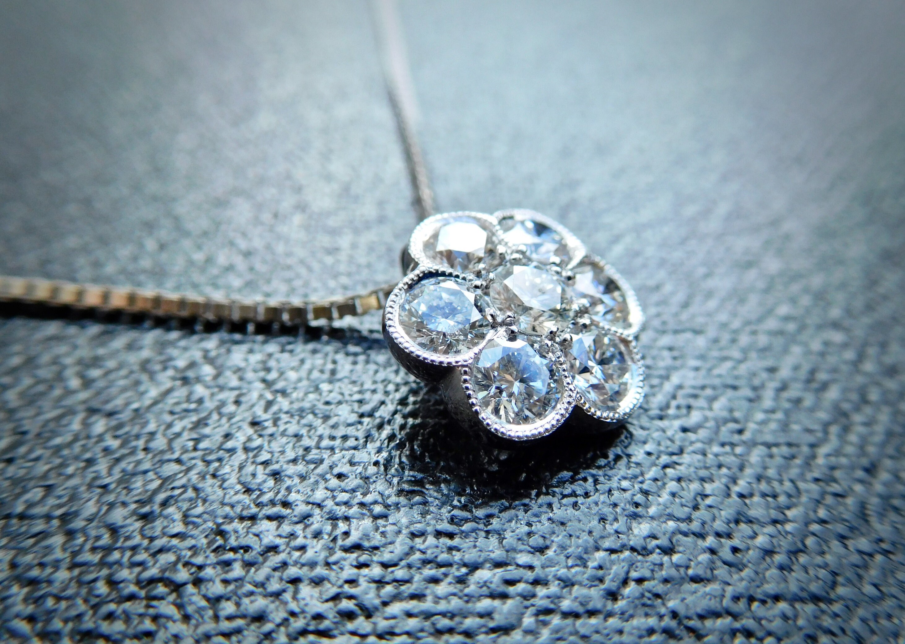18ct White Gold & Diamond Daisy Cluster Pendant Flower Etsy