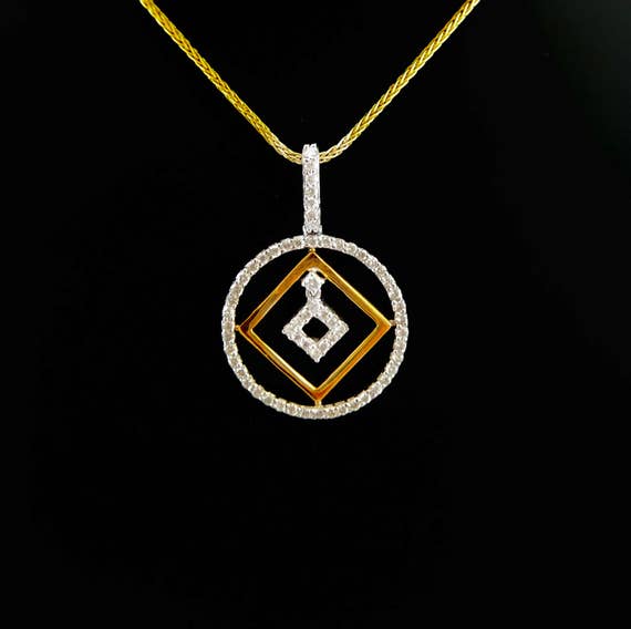 18ct White and Yellow Gold Diamond Long Necklet