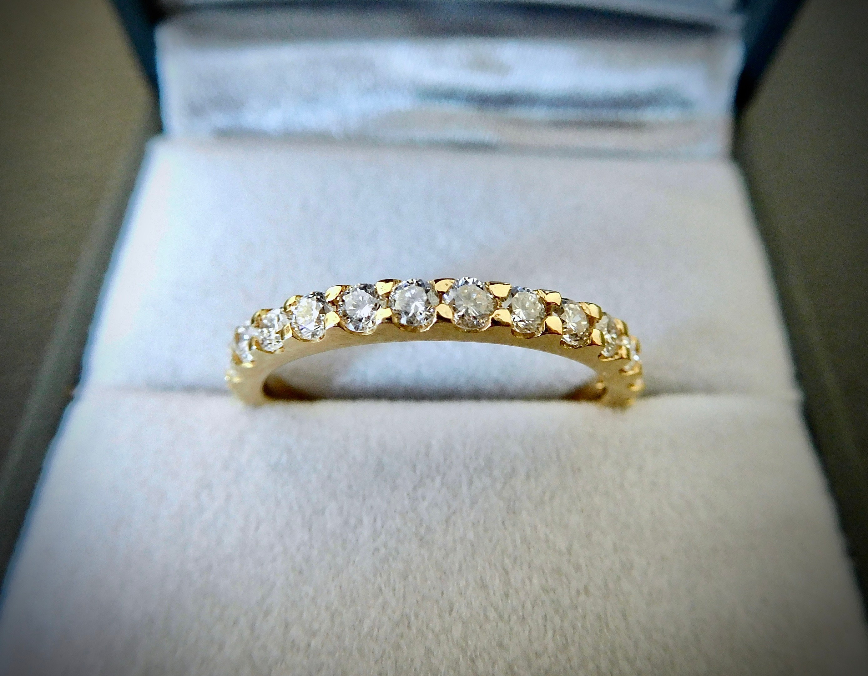 18ct Yellow Gold & Brilliant Cut Diamond Eternity Ring Yellow - Etsy UK