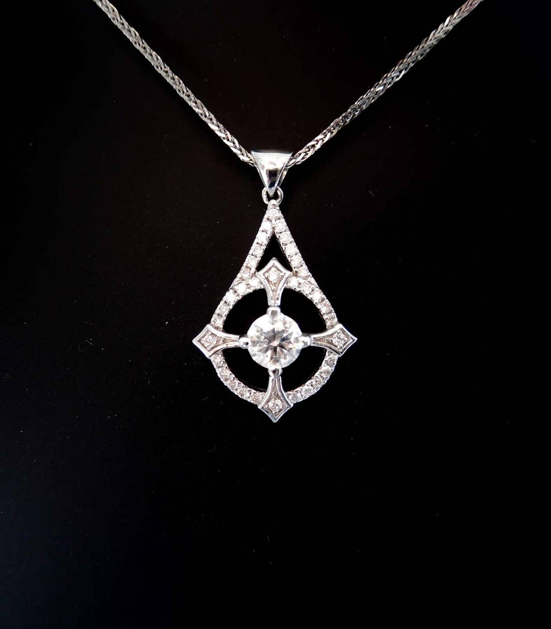 Vintage Style Diamond Necklace Fancy Vintage Style Diamond Etsy UK