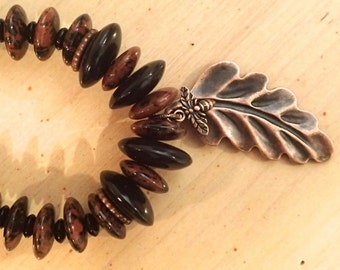 Mahogany Obsidian Pendant Necklace