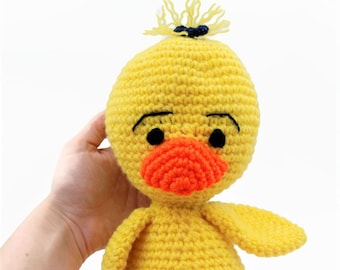 Crochet duck stuffy, stuffed duck toy, girl duck plushie, baby duck stuffed animal, amigurumi duck, plush duck, crochet animal, baby shower