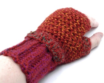 Womens red crochet fingerless gloves, arm warmers, wrist warmers, crochet red fingerless mittens, fingerless mitts, red crochet arm warmers