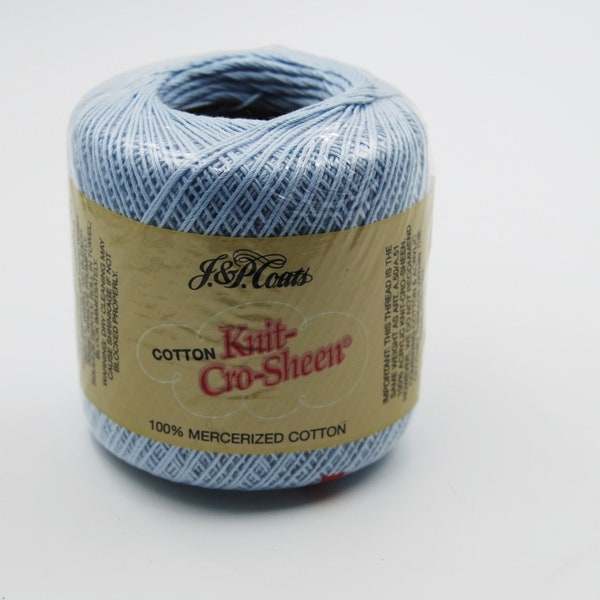 150 yards J&P Coats cotton knit-cro-sheen 100% mercerized cotton in crystal blue