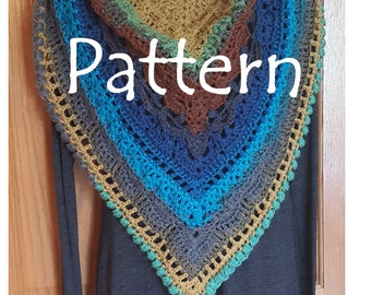 Dreamer shawl PATTERN, triangle scarf pattern, crochet shawl PDF, crochet scarf PDF, womens shawl crochet pattern, printable download, wrap