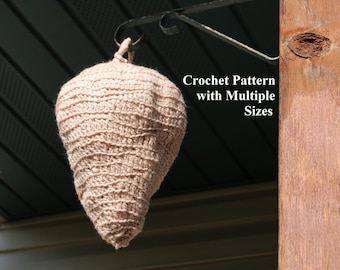 PDF Crochet hornet nest pattern, wasp nest pattern, outdoor crochet, home living, crochet cabin, crochet decor, crochet gift, adobe pdf